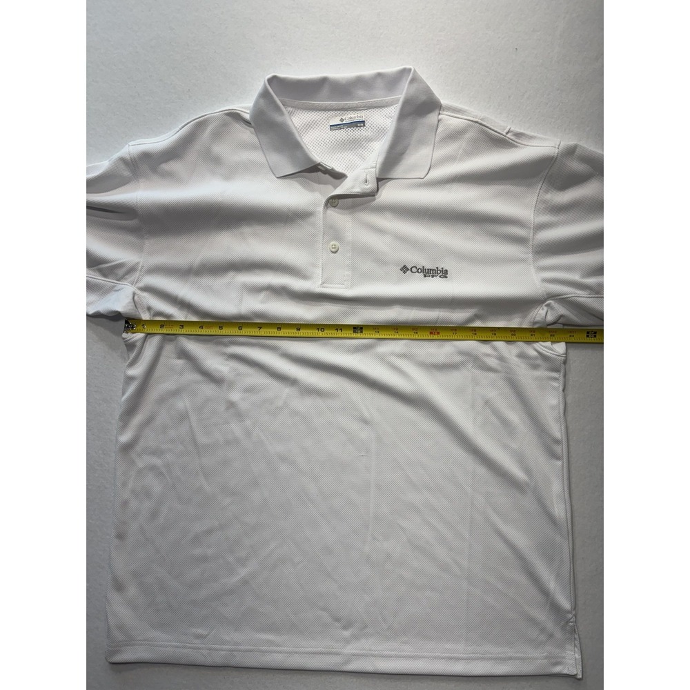Columbia PFG Omni-Shade Polo Shirt Mens Medium White Fishing UV Protection - Picture 8 of 13